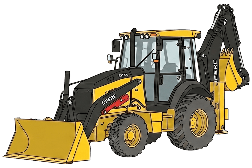 John Deere 315 P-Tier backhoe loader